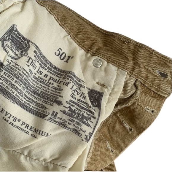 LEVI’s 501 Tan Denim Jeans - Picture 4 of 8